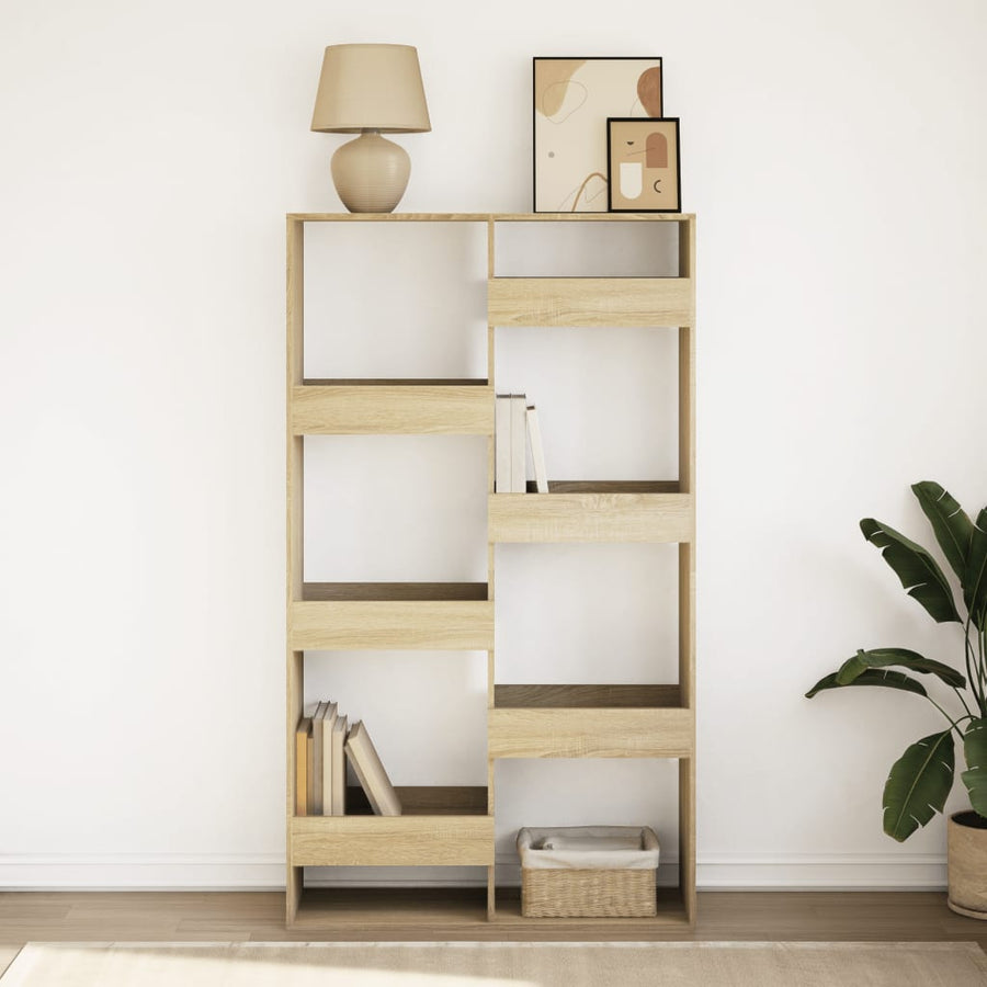 Boekenkast 100x33x175 cm bewerkt hout sonoma eikenkleurig