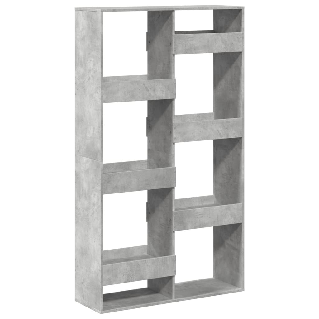 Boekenkast 100x33x175 cm bewerkt hout betongrijs