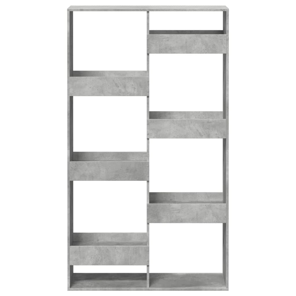 Boekenkast 100x33x175 cm bewerkt hout betongrijs