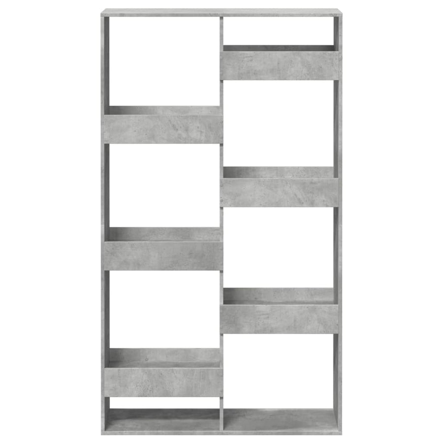 Boekenkast 100x33x175 cm bewerkt hout betongrijs