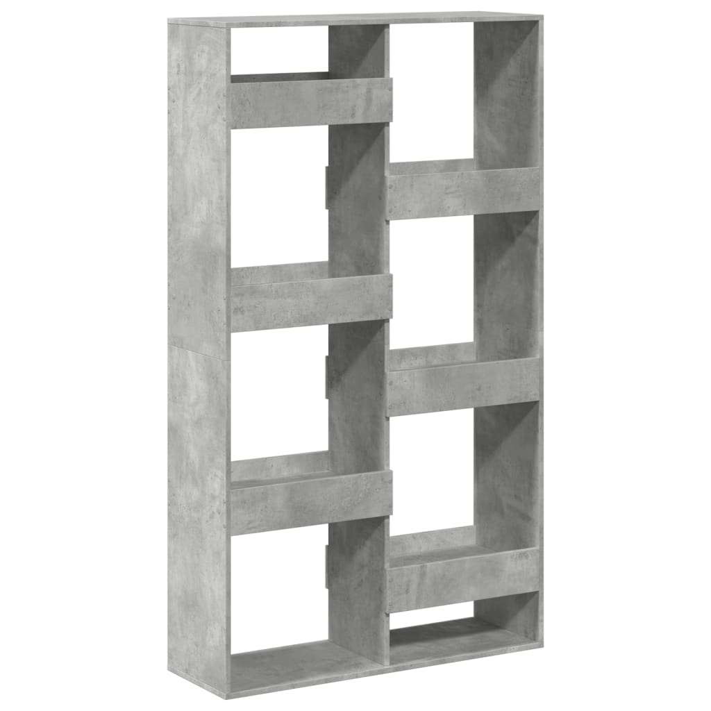 Boekenkast 100x33x175 cm bewerkt hout betongrijs