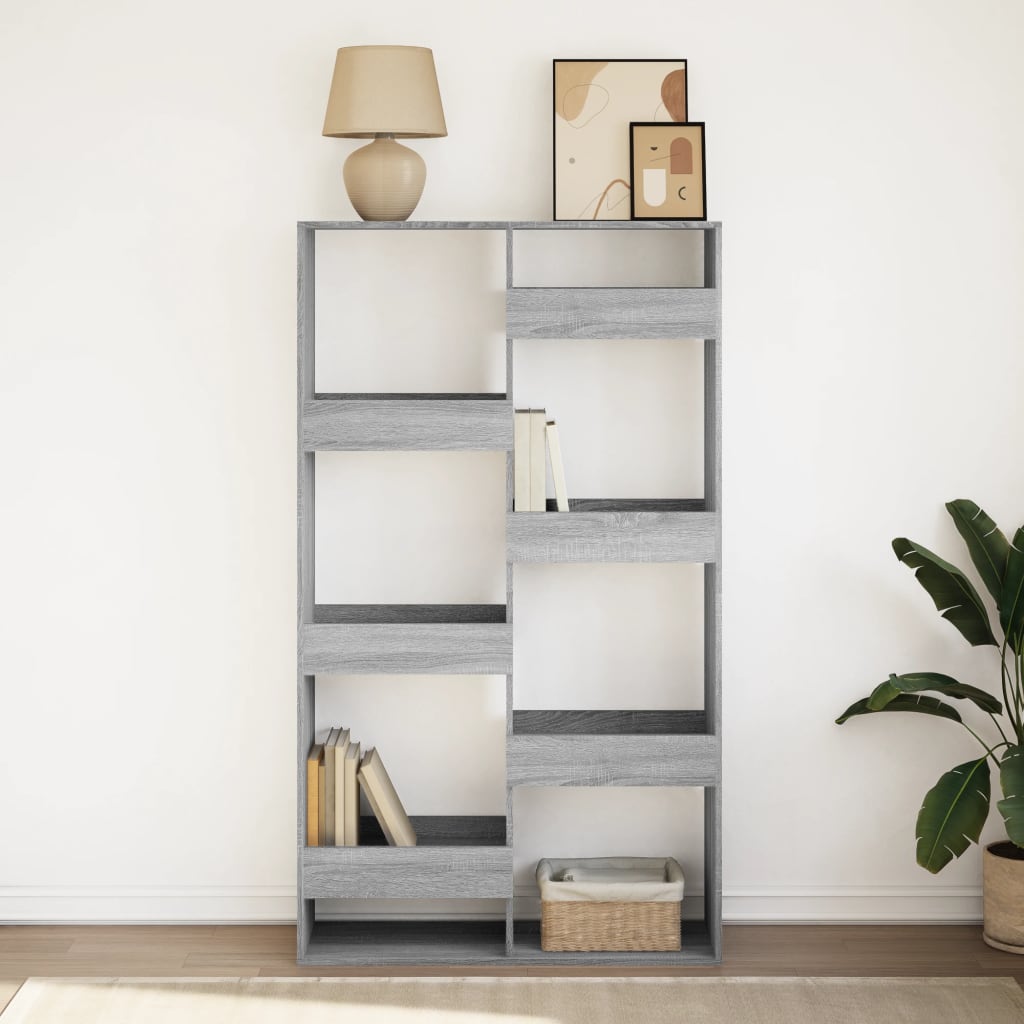 Boekenkast 100x33x175 cm bewerkt hout grijs sonoma eikenkleurig