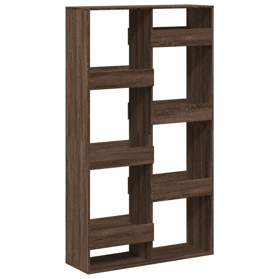Boekenkast 100x33x175 cm bewerkt hout bruin eikenkleurig