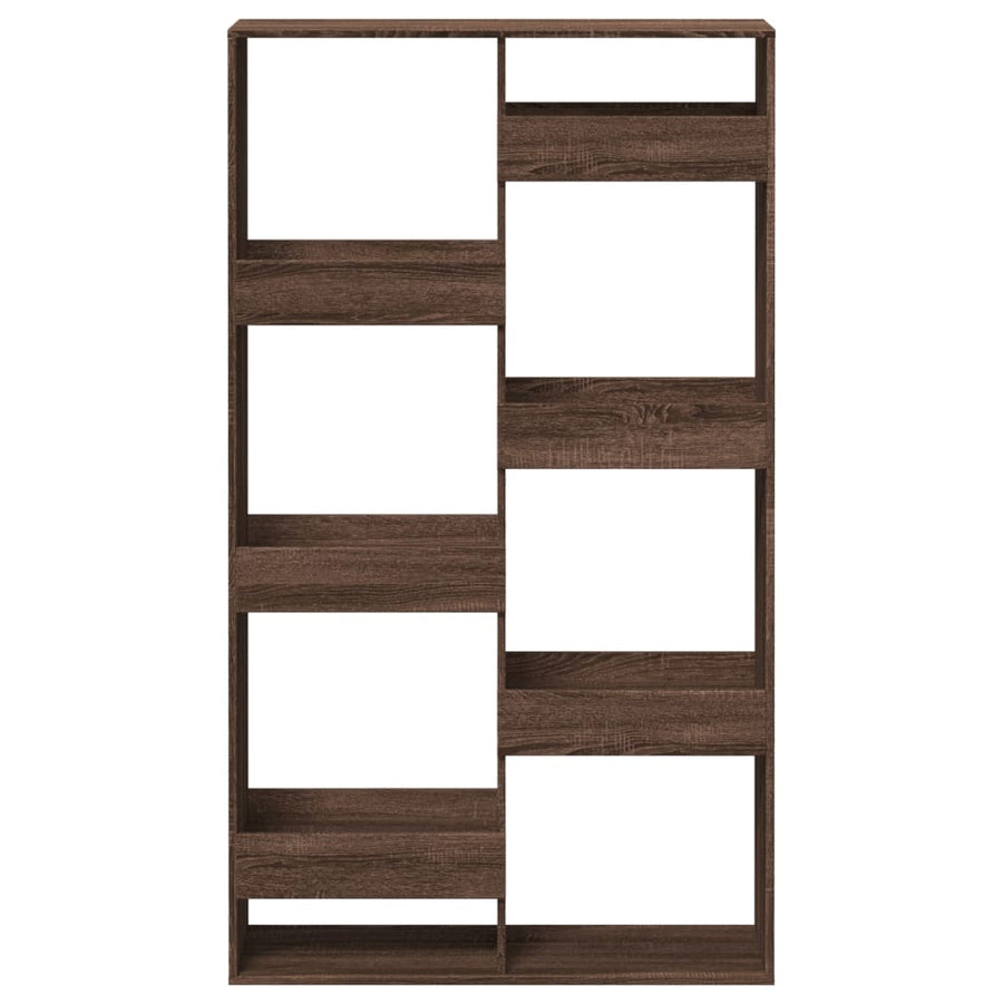 Boekenkast 100x33x175 cm bewerkt hout bruin eikenkleurig