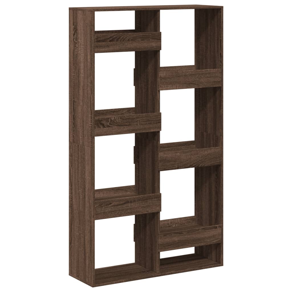 Boekenkast 100x33x175 cm bewerkt hout bruin eikenkleurig