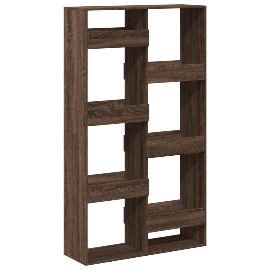 Boekenkast 100x33x175 cm bewerkt hout bruin eikenkleurig