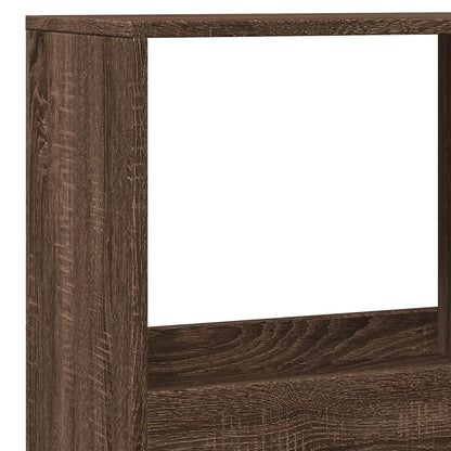 Boekenkast 100x33x175 cm bewerkt hout bruin eikenkleurig