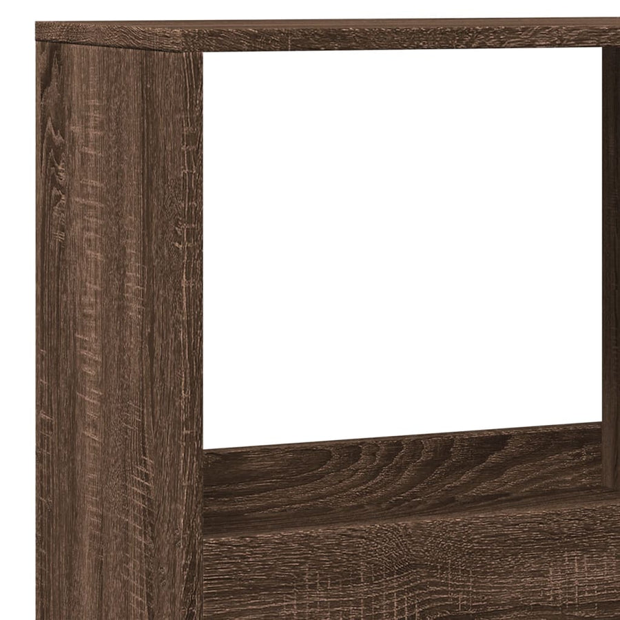 Boekenkast 100x33x175 cm bewerkt hout bruin eikenkleurig