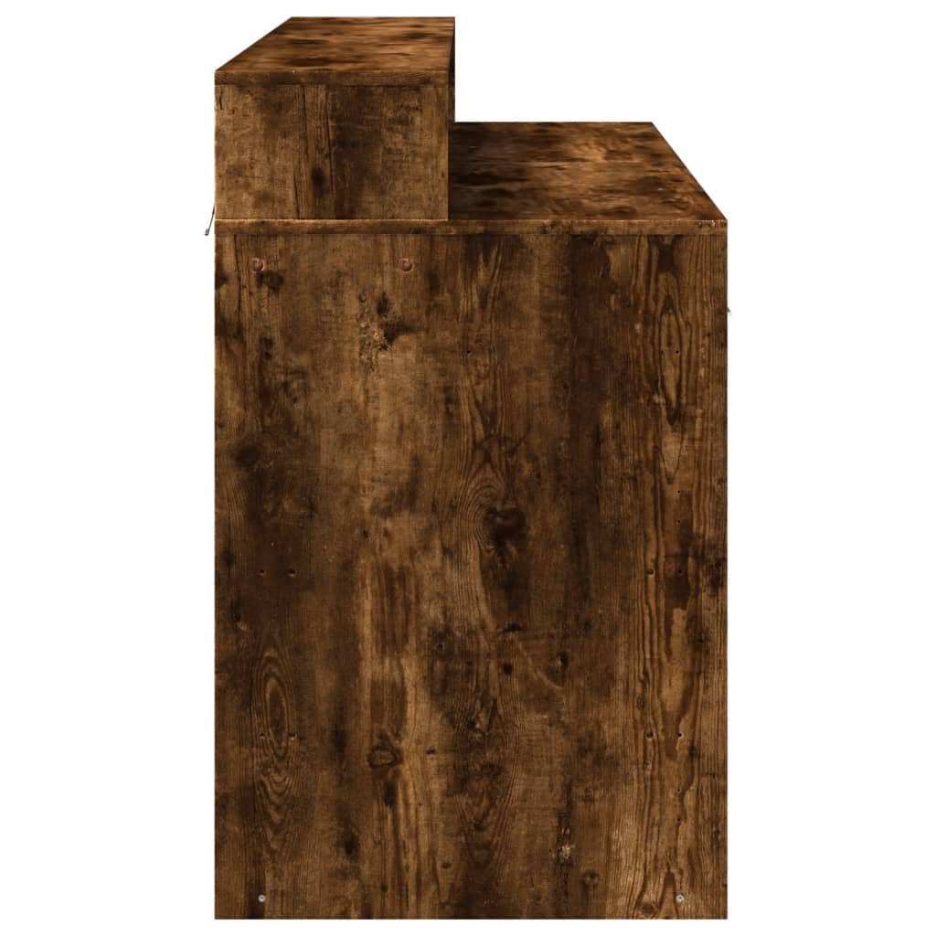 Bureau met LED-verlichting 120x55x91 cm hout gerookt eikenkleur