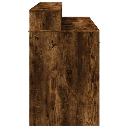 Bureau met LED-verlichting 120x55x91 cm hout gerookt eikenkleur