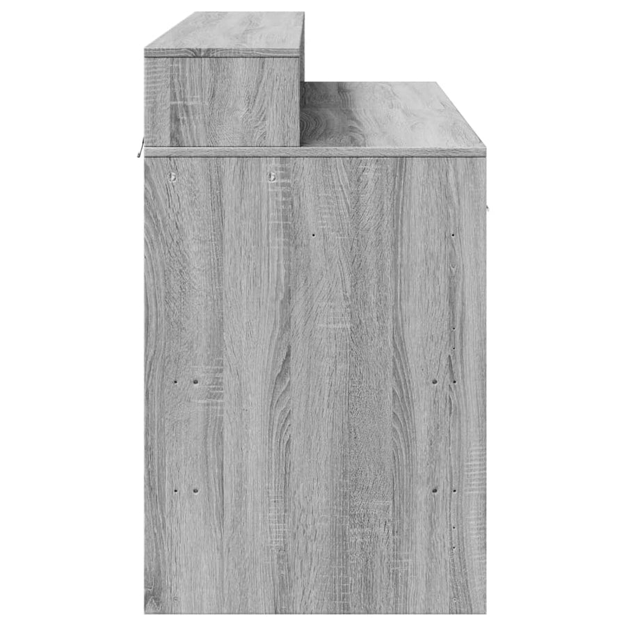 Bureau met LED-verlichting 120x55x91 cm hout grijs sonoma eiken