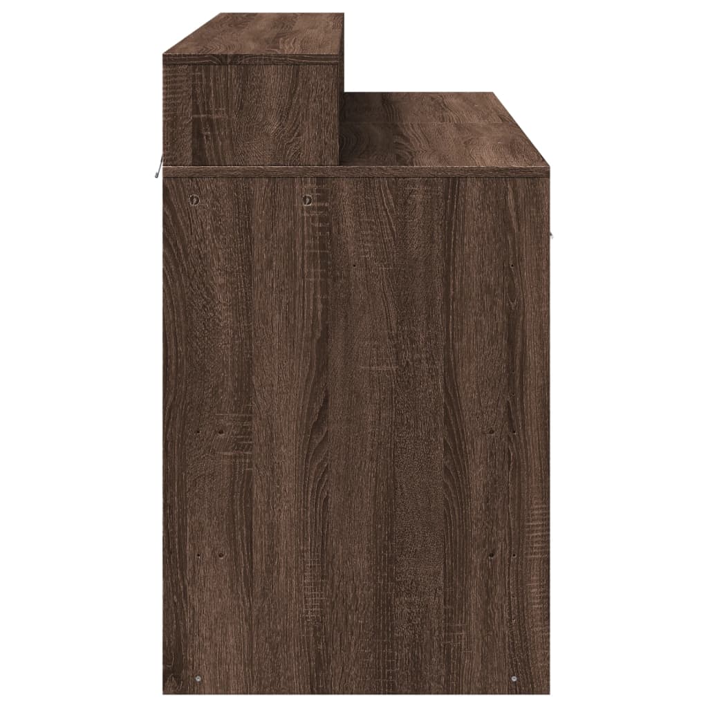Bureau met LED-verlichting 120x55x91 cm hout bruin eikenkleurig