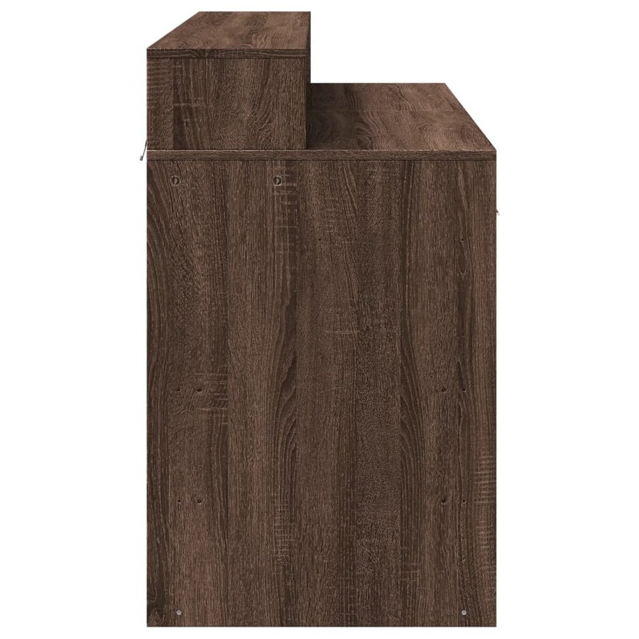 Bureau met LED-verlichting 120x55x91 cm hout bruin eikenkleurig