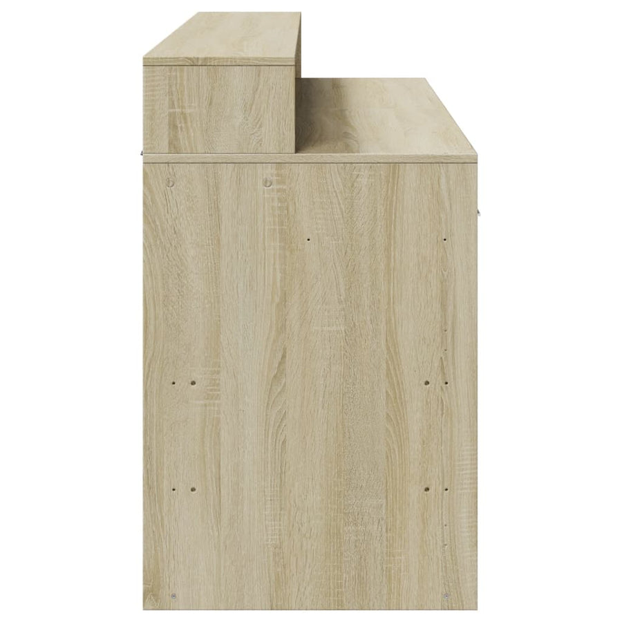 Bureau met LED-verlichting 140x55x91 cm hout sonoma eikenkleur