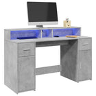Bureau 140x55x91 cm bewerkt hout betongrijs