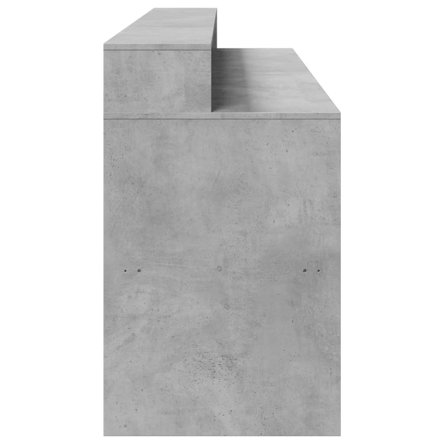 Bureau met LED-verlichting 200x55x91 cm bewerkt hout betongrijs