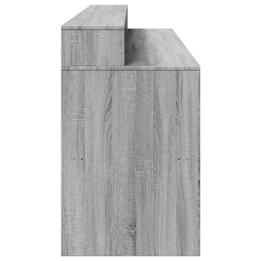 Bureau met LED-verlichting 200x55x91 cm hout grijs sonoma eiken