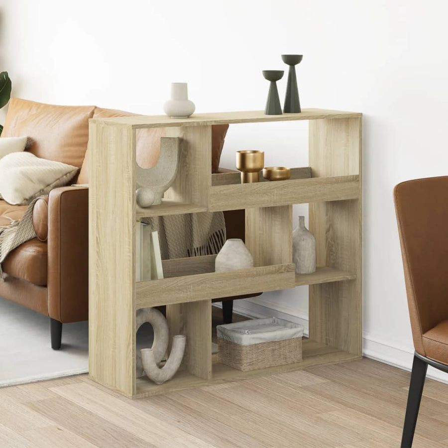 Boekenkast 100x33x94,5 cm bewerkt hout sonoma eikenkleurig