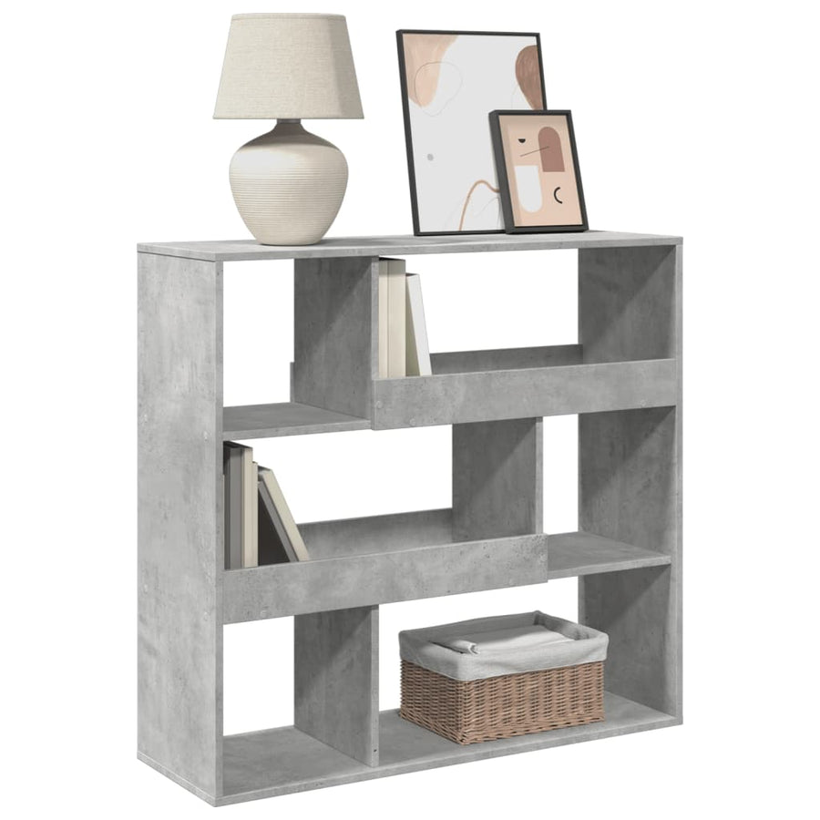 Boekenkast 100x33x94,5 cm bewerkt hout betongrijs