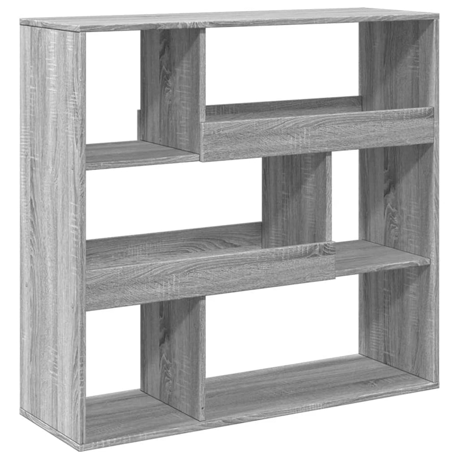 Boekenkast 100x33x94,5 cm bewerkt hout grijs sonoma eikenkleur