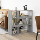 Boekenkast 100x33x94,5 cm bewerkt hout grijs sonoma eiken