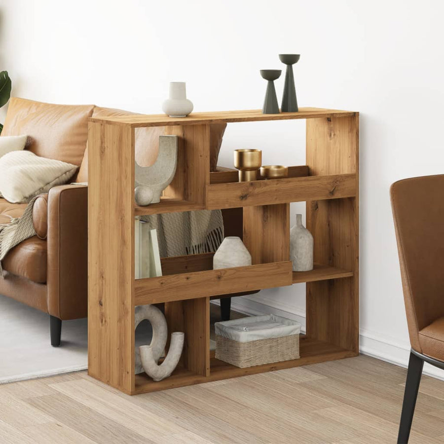 Kamerscherm 100X33X94,5 Cm Bewerkt Hout Artisanaal Eikenkleur 94.5 cm artisian oak