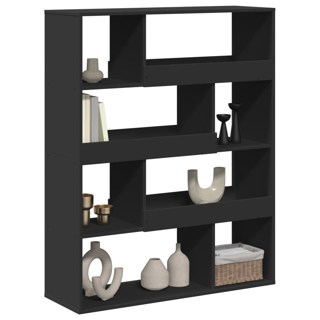 Kamerscherm 100x33x125,5 cm bewerkt hout zwart