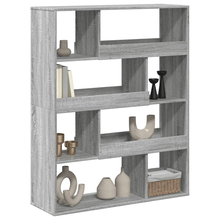 kamerscherm 100x33x125,5 cm bewerkt hout grijs sonoma eiken