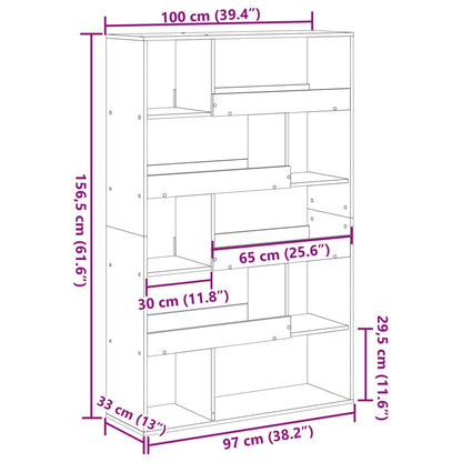 Kamerscherm 100X33X156,5 Cm Bewerkt Hout Kleurig 156.5 cm