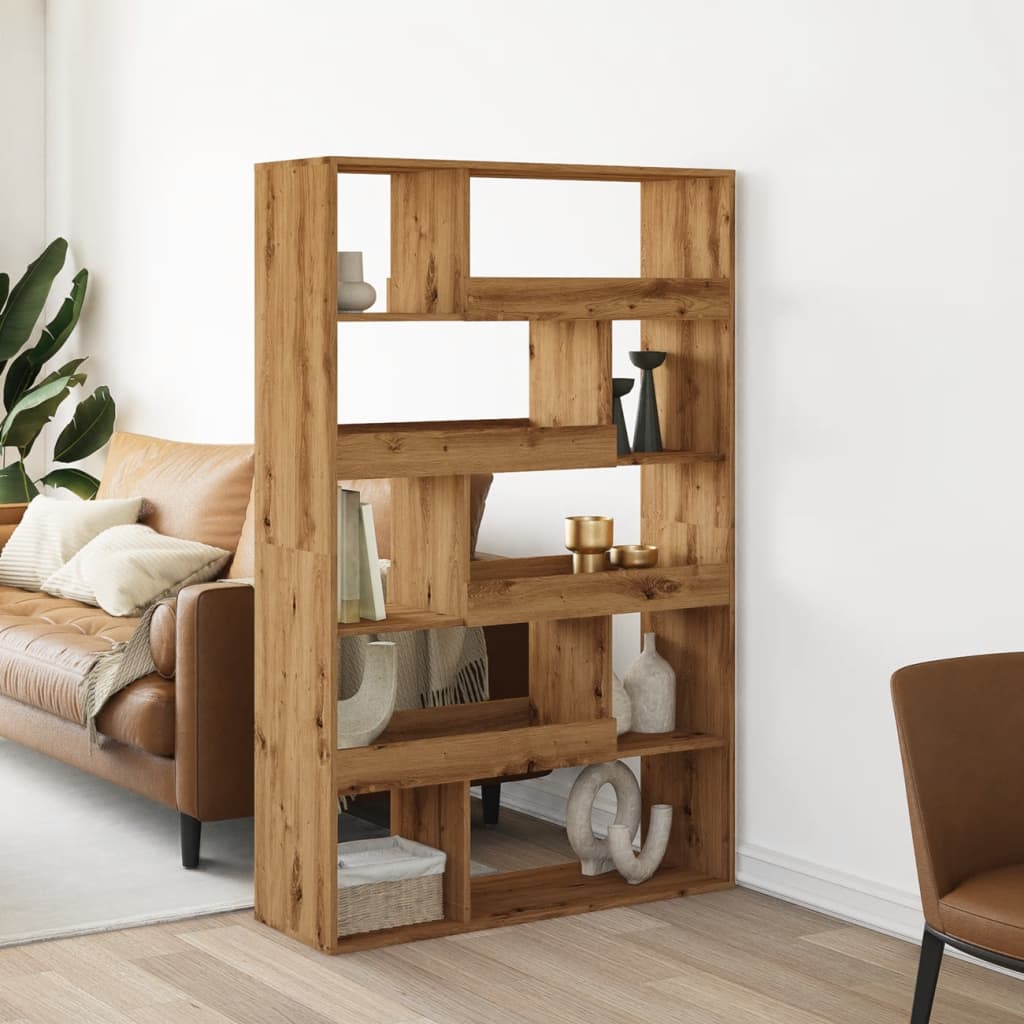 Kamerscherm 100X33X156,5 Cm Bewerkt Hout Artisanaal Eikenkleur 156.5 cm