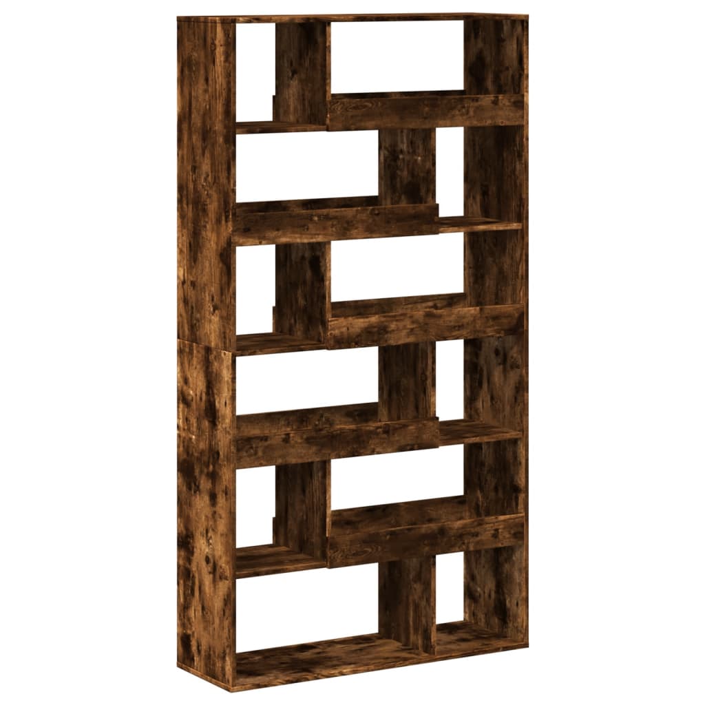 kamerscherm 100x33x187,5 cm bewerkt hout gerookt eikenkleurig