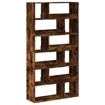 kamerscherm 100x33x187,5 cm bewerkt hout gerookt eikenkleurig