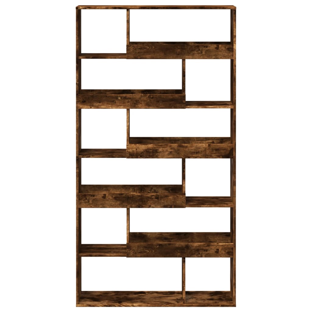 kamerscherm 100x33x187,5 cm bewerkt hout gerookt eikenkleurig