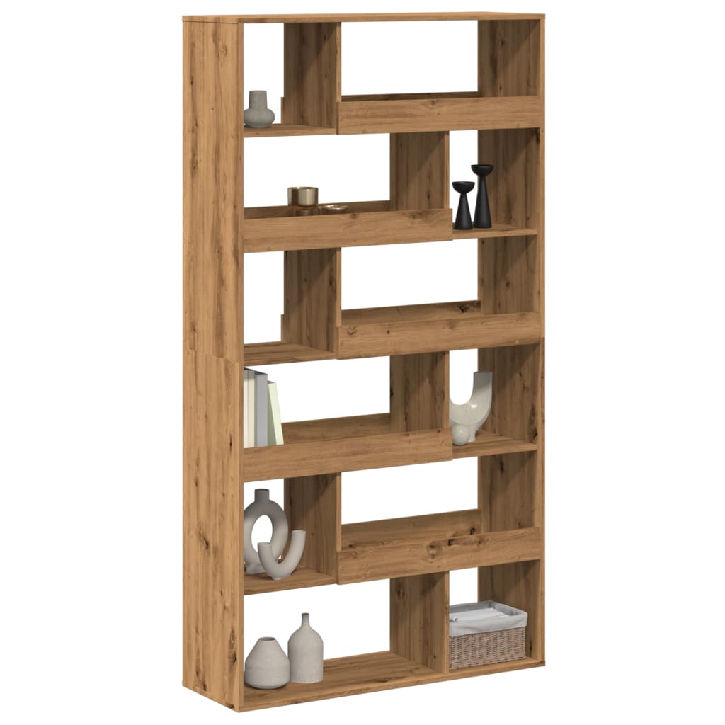 Kamerscherm 100x33x187,5 cm bewerkt hout artisanaal eikenkleur