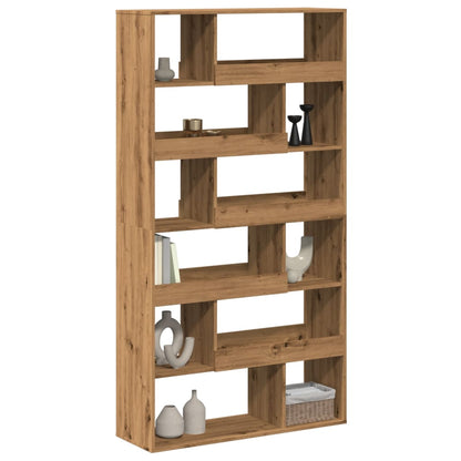 Kamerscherm 100x33x187,5 cm bewerkt hout artisanaal eikenkleur