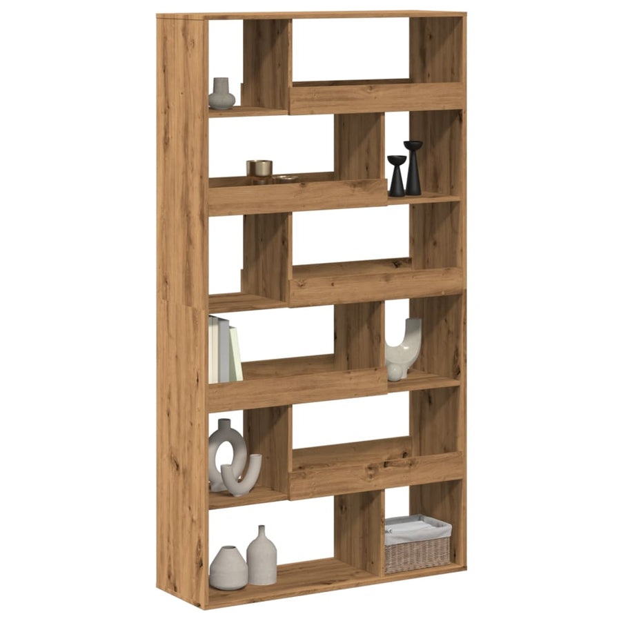 Kamerscherm 100x33x187,5 cm bewerkt hout artisanaal eikenkleur