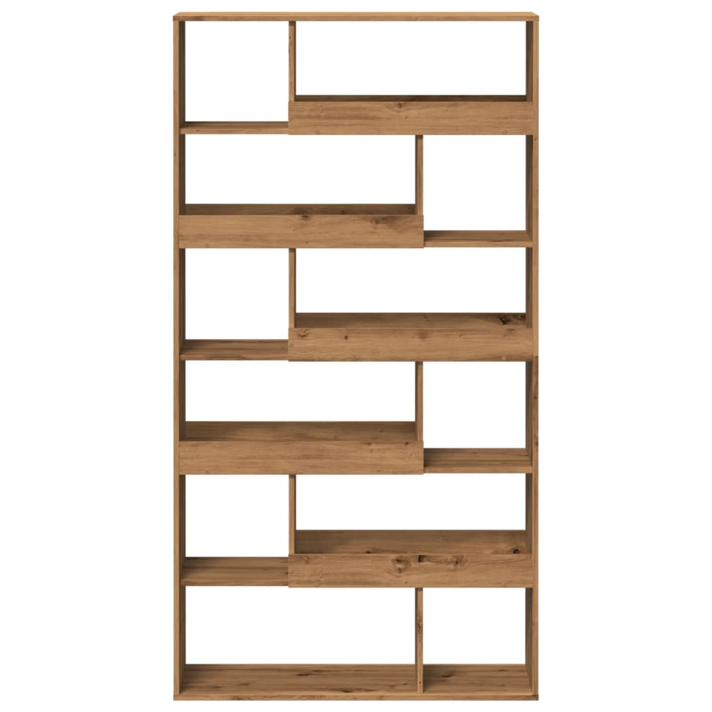 Kamerscherm 100x33x187,5 cm bewerkt hout artisanaal eikenkleur
