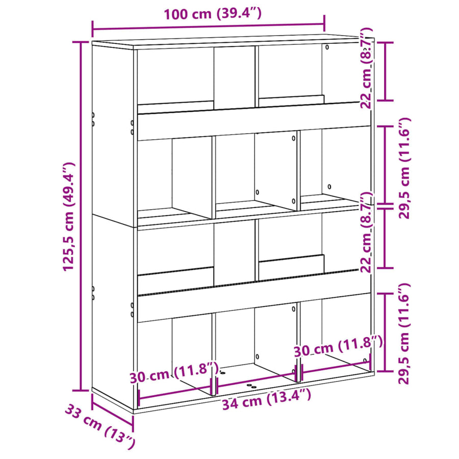 Kamerscherm 100x33x125,5 cm bewerkt hout wit