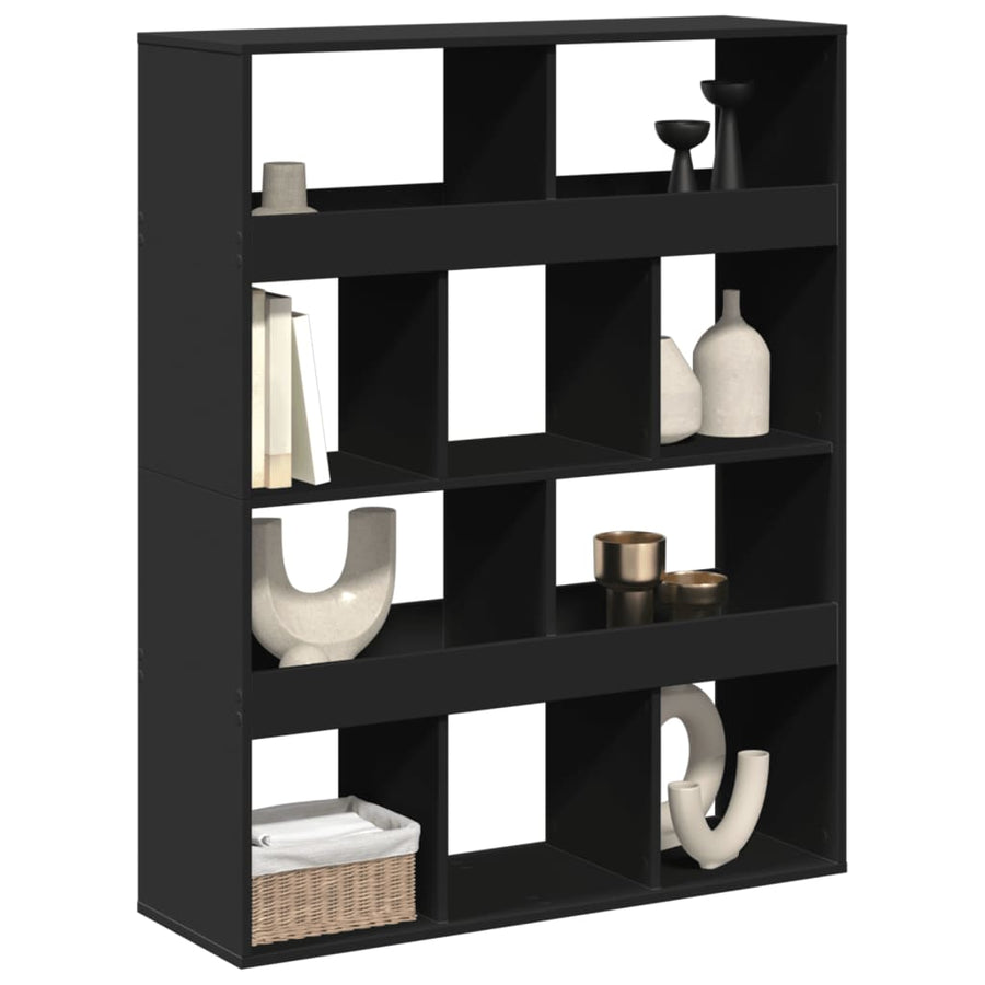 Kamerscherm 100x33x125,5 cm bewerkt hout zwart