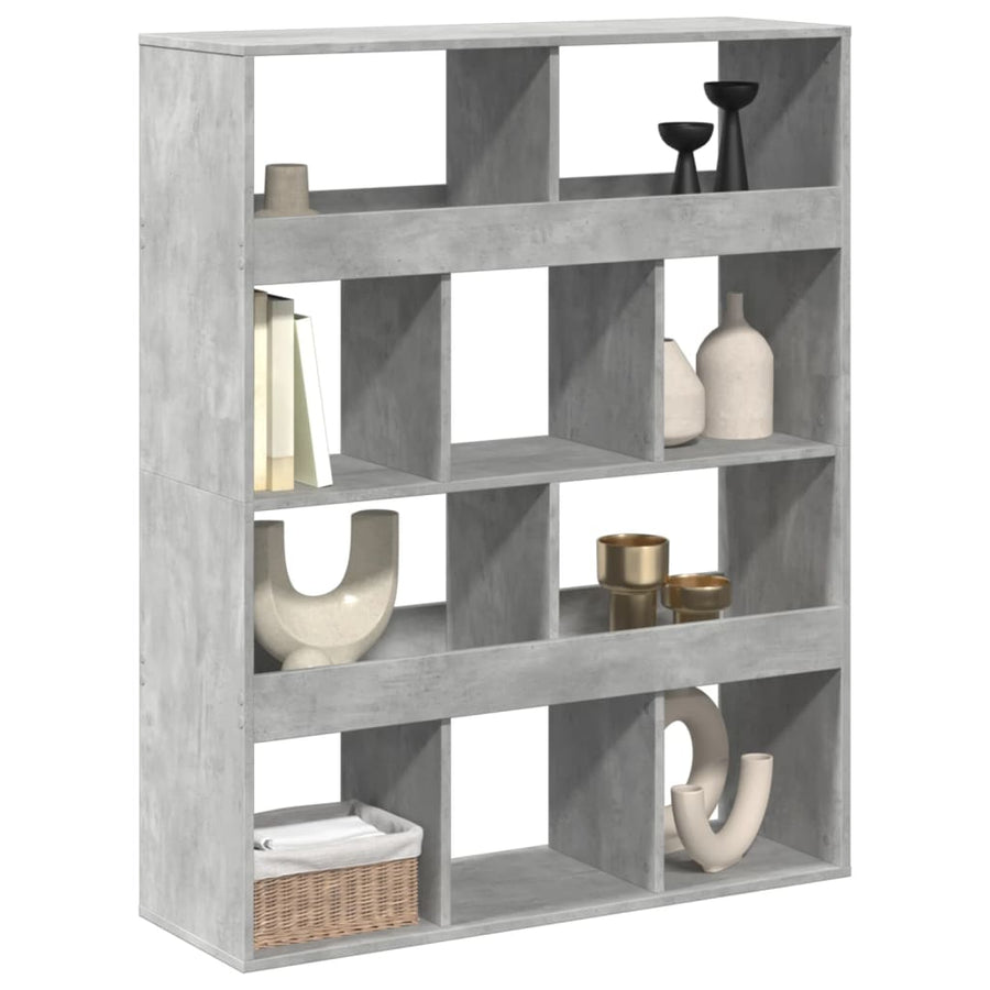 kamerscherm 100x33x125,5 cm bewerkt hout betongrijs
