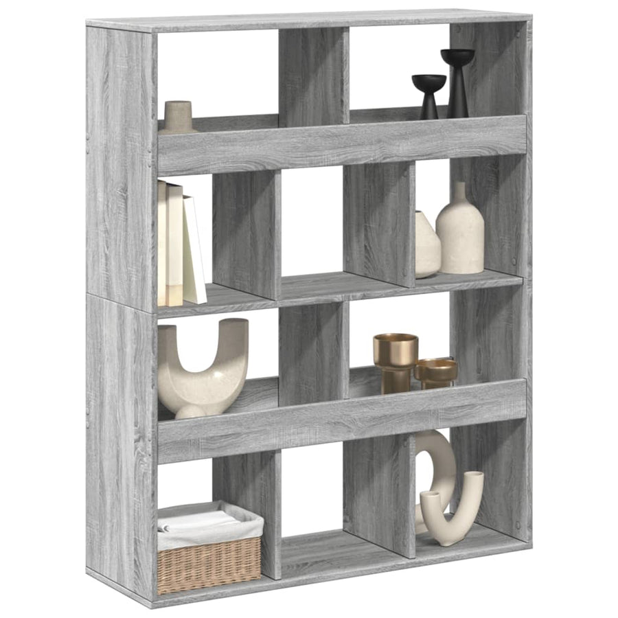 kamerscherm 100x33x125,5 cm bewerkt hout grijs sonoma eiken
