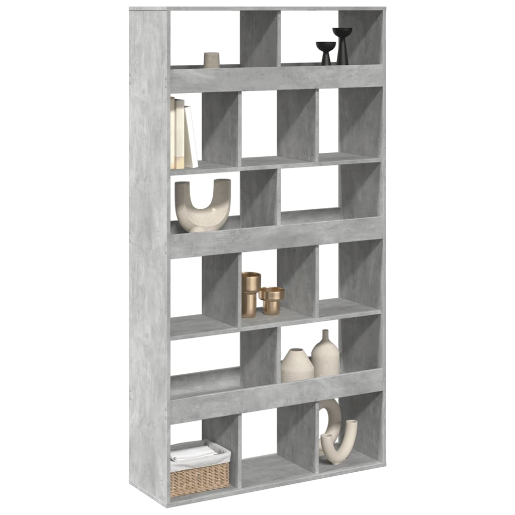 Kamerscherm 100x33x187,5 cm bewerkt hout betongrijs