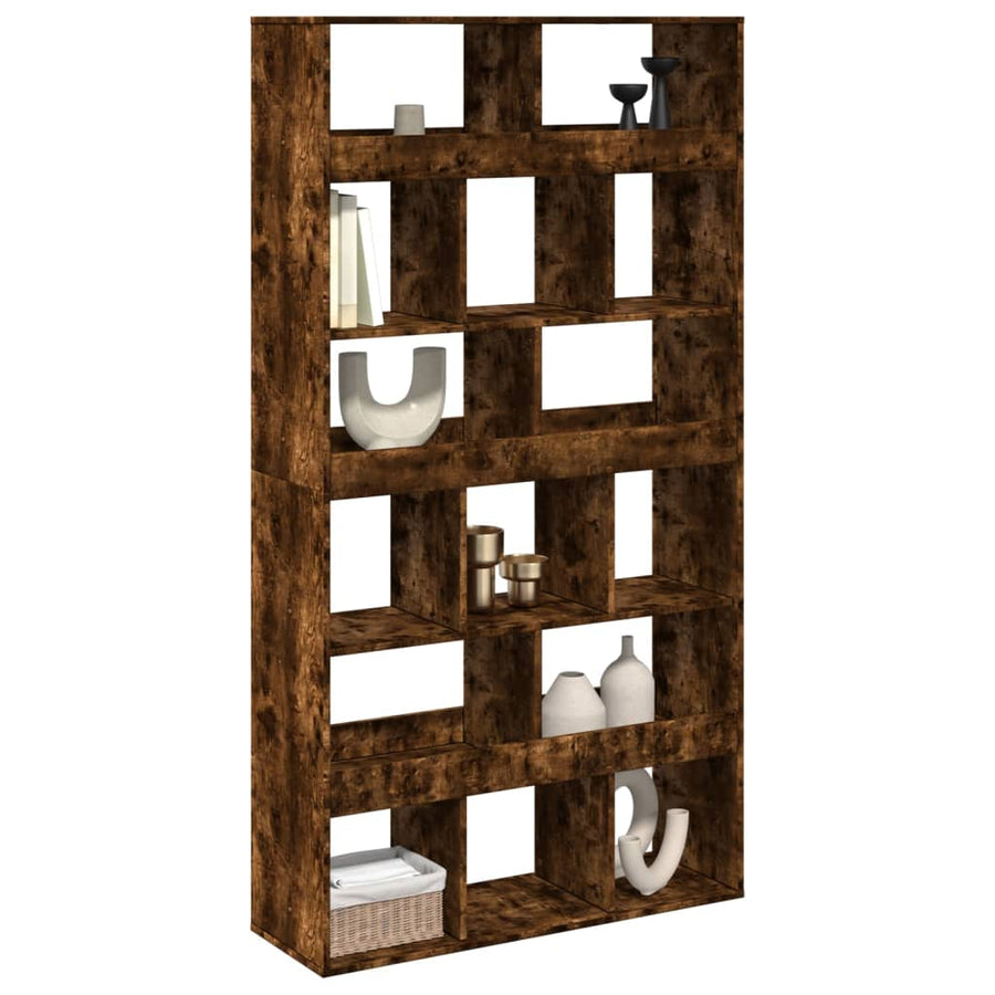 kamerscherm 100x33x187,5 cm bewerkt hout gerookt eikenkleurig