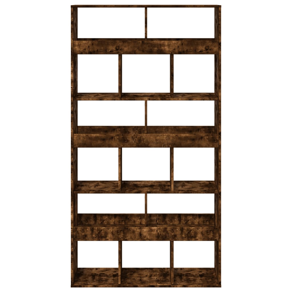 kamerscherm 100x33x187,5 cm bewerkt hout gerookt eikenkleurig