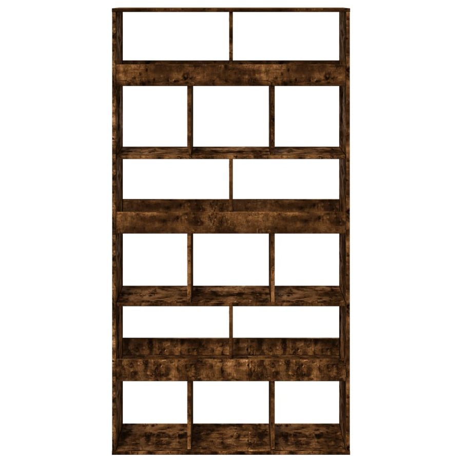 kamerscherm 100x33x187,5 cm bewerkt hout gerookt eikenkleurig