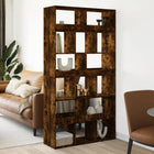 Room divider 100x33x187.5 cm carved wood smoked oak-coloured