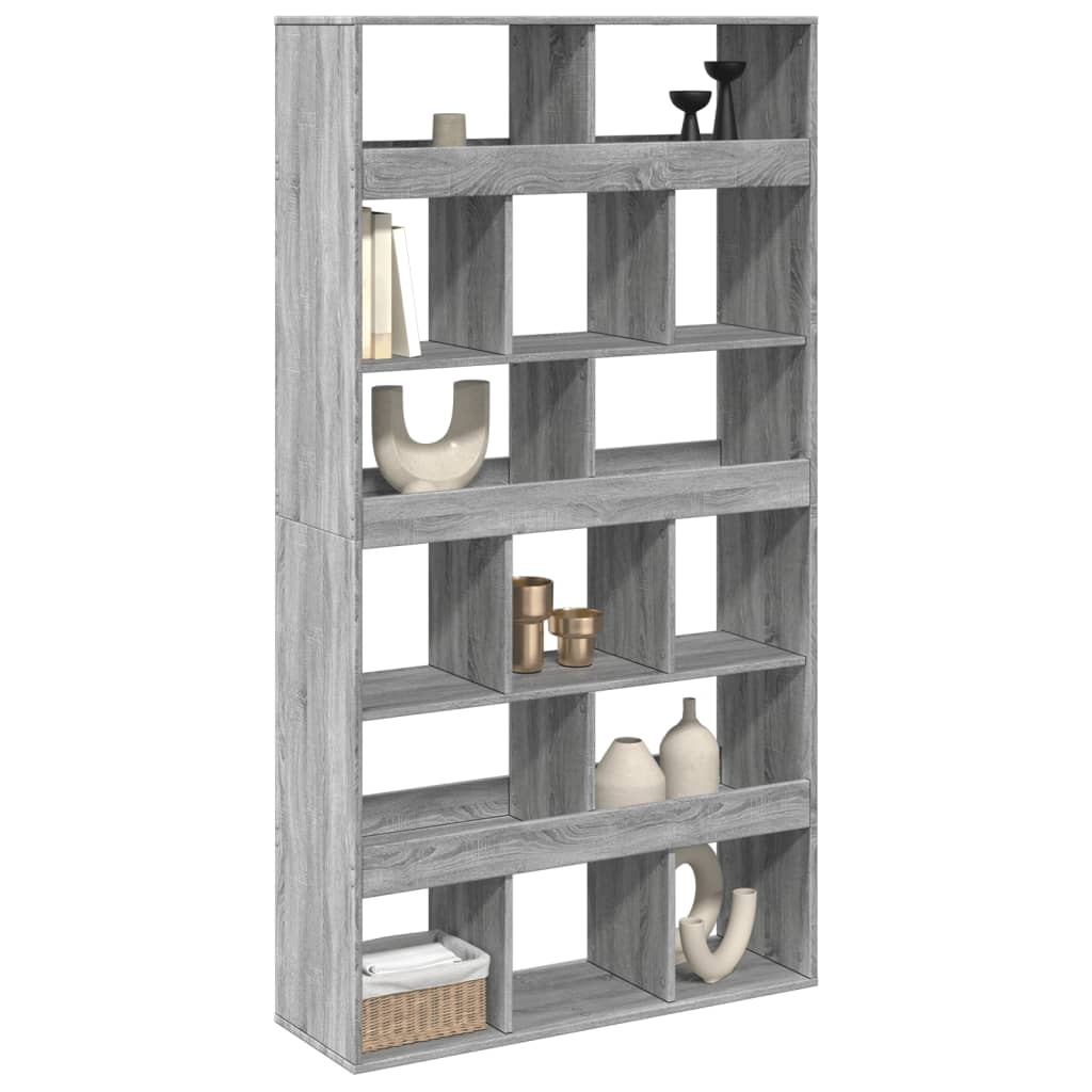 kamerscherm 100x33x187,5 cm bewerkt hout grijs sonoma eiken