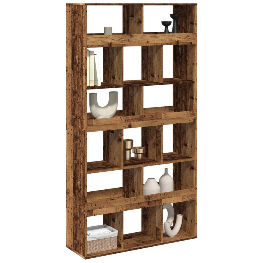 Kamerscherm 100x33x187,5 cm bewerkt hout oud houtkleurig