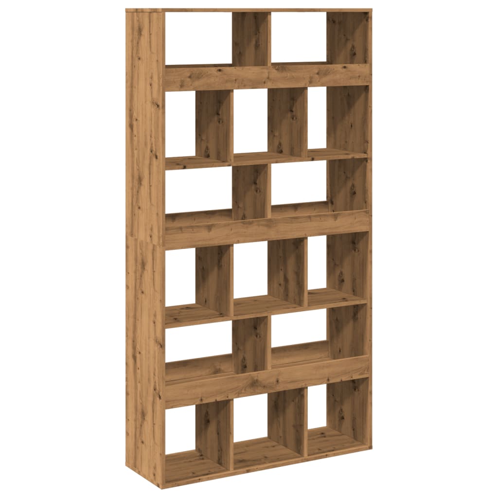 Kamerscherm 100x33x187,5 cm bewerkt hout artisanaal eikenkleur