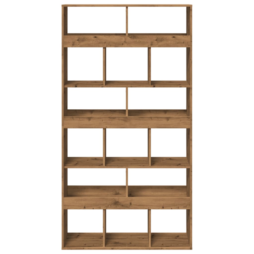 Kamerscherm 100x33x187,5 cm bewerkt hout artisanaal eikenkleur
